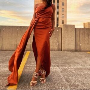 Elegant Brown Evening Dress